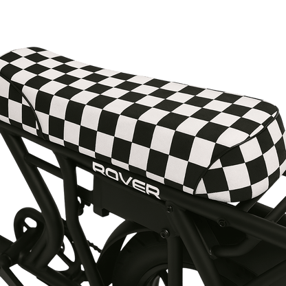 Mono checkered DiroDi Rover seat cover with sleek racing-inspired design, durable neoprene, and bum protection.
