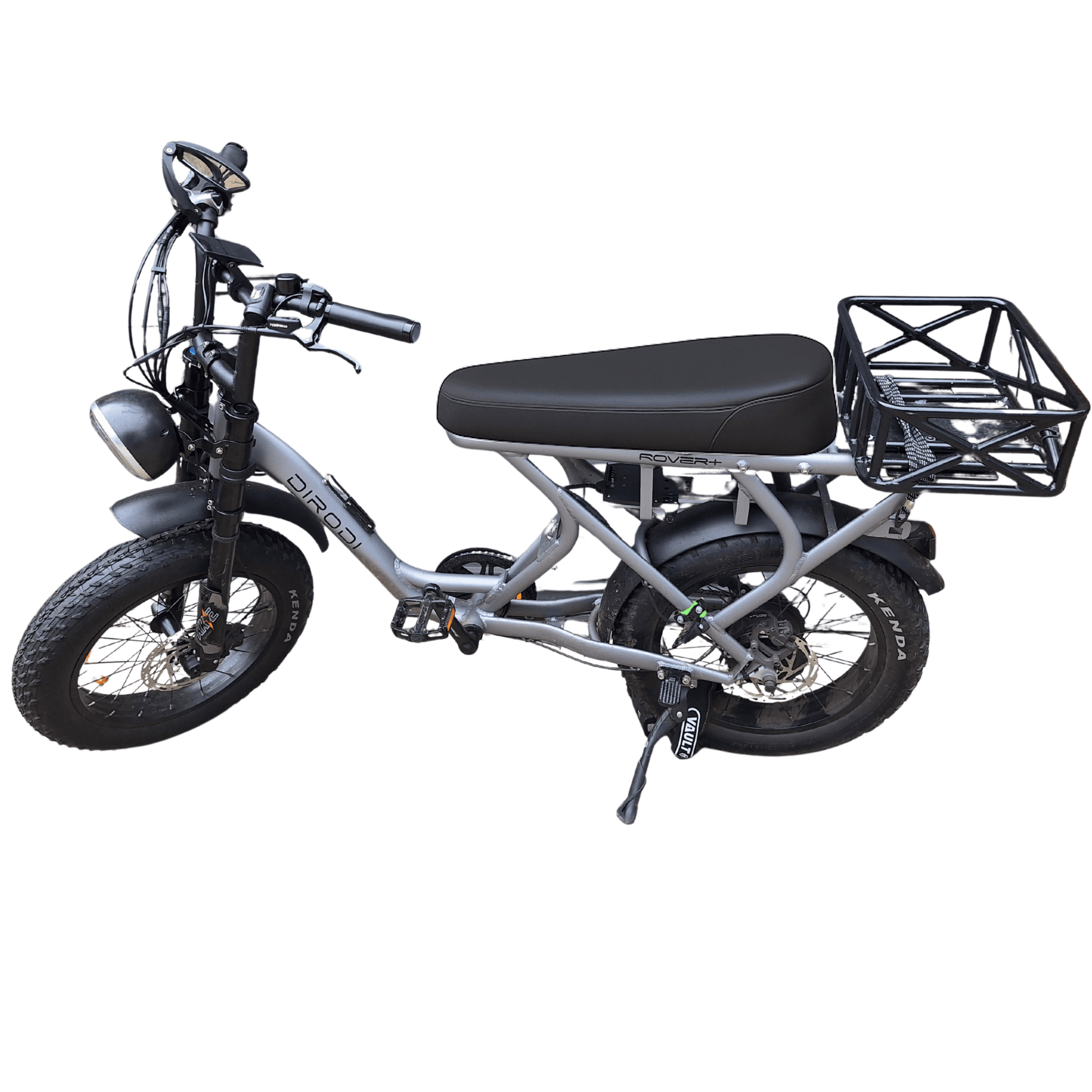 Midnight Black DiroDi Rover seat cover offers a clean, stealth look, perfect for all-black e-bike builds.