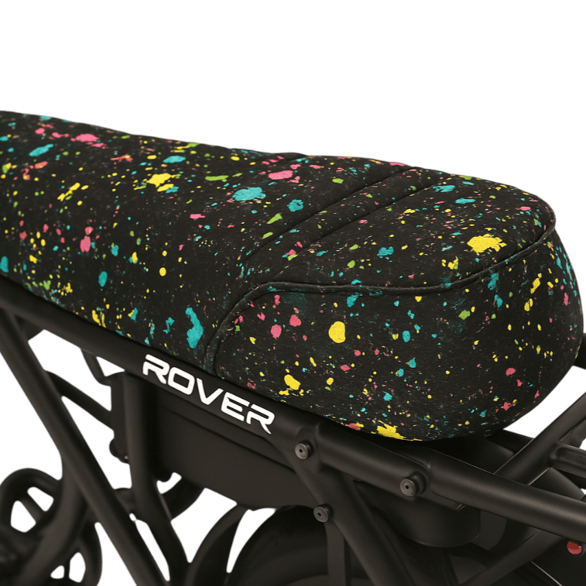 Neon Splash DiroDi Rover seat cover with vibrant neon colors, durable neoprene, and bum protection for a bold, comfy ride.