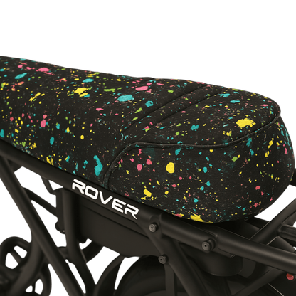 Neon Splash DiroDi Rover seat cover with vibrant neon colors, durable neoprene, and bum protection for a bold, comfy ride.